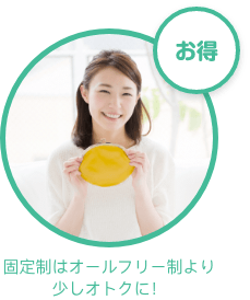 お得　固定制はオールフリー制より少しオトクに！