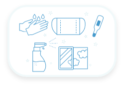 3.　感染防止対策を実施しています。従業員、講師ともに感染防止対策は万全です