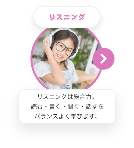 リスニング リスニングは総合力。読む・書く・聴く・話すをバランスよく学びます